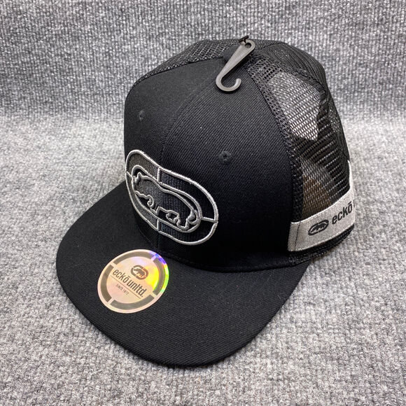Ecko Unlimited Other - Ecko Unltd Hat Cap Snap Back Adjustable Mens Black Mesh Trucker